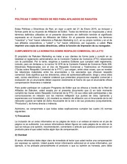1 pol&iacute;ticas y directrices de red para afiliados de rakuten