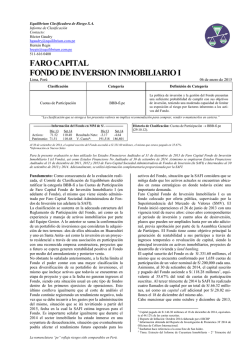 FARO CAPITAL FONDO DE INVERSION INMOBILIARIO I - Equilibrium
