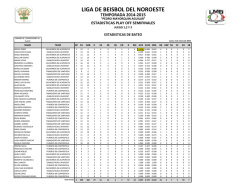 general bateo (05 ene 15) - Liga de Beisbol del Noroeste