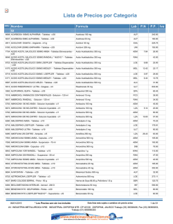 Lista de Precios por Categoria - Medicinas Rosario
