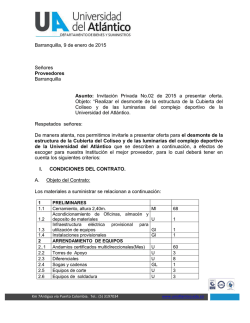 Invitaci&oacute;n Privada No.02 de 2015 a presentar oferta
