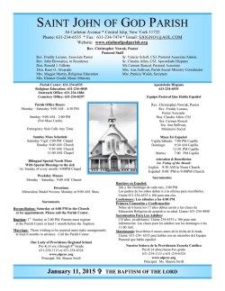 Weekly Bulletin - St. John of God Parish