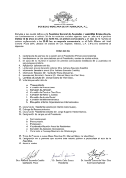 Convocatoria - Sociedad Mexicana de Oftalmolog&iacute;a