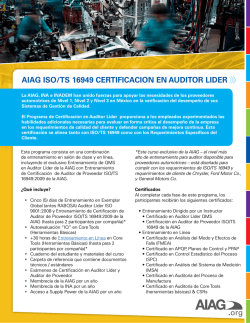 AIAG ISO/TS 16949 CERTIFICACION EN AUDITOR LIDER .org