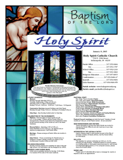 January 11, 2015 - Holy Spirit Catholic Church
