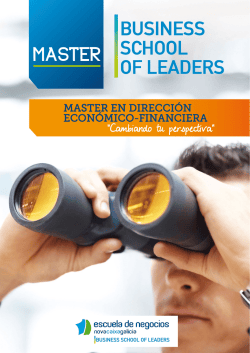 master en direcci&oacute;n econ&oacute;mico-financiera - Escuela de Negocios