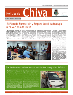 Boletín Nº 45 Septiembre 2014 - Ayuntamiento de Chiva