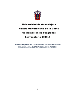 Convocatoria 2015 A Doctorado y Maestría - Centro Universitario de