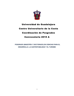 Convocatoria 2015 A Doctorado y Maestr&iacute;a - Centro Universitario de