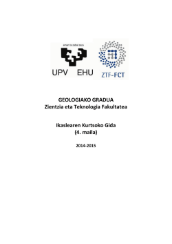 1.- GEOLOGIAKO Graduari buruzko informazioa - Universidad del