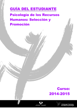 Psicología de los Recursos Humanos - Universidad del País Vasco