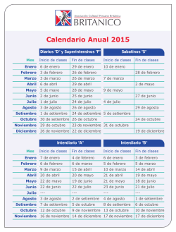 Calendario Anual 2015 - Britanico