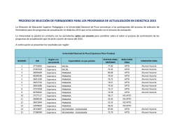 resultados finales proceso de selecci&oacute;n - Universidad Nacional de