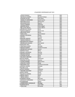 Listado de Atajadores seleccionados para el AMT 2015