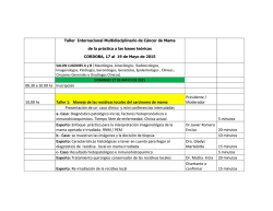 08.30 a 10.00 hs Inscripción 10,00 hs Taller 1: Manejo de las