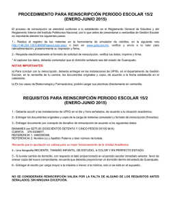Reinscripciones 2015 - UPIIG - Instituto Politécnico Nacional