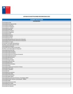 Listado de instituciones con reconocimiento oficial 2015