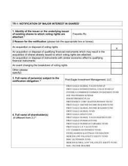 TR-1: NOTIFICATION OF MAJOR INTEREST IN SHARESi 1. Identity