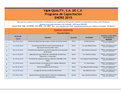Programa de Capacitación VM Quality Enero 2015