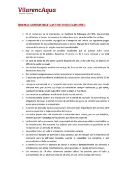 normas administrativas y de funcionamiento - Vilarenc Aqua