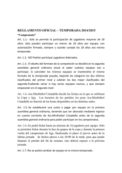 Reglamento oficial temporada 2014/15 - Minifutbol Ciutadella