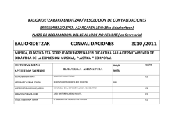 BALIOKIDETZAK CONVALIDACIONES 2010 /2011