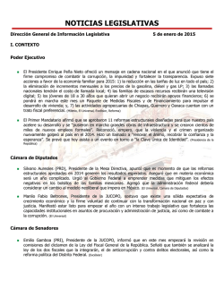 Noticias Legislativas 05/Ene/2015 - Sistema de Información