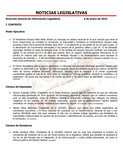 Noticias Legislativas 05/Ene/2015 - Sistema de Informaci&oacute;n