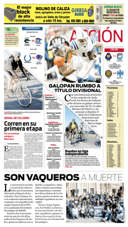 SON VAQUEROS A MUERTE - El Diario de Coahuila