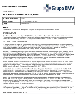 Evento Relevante de Calificadoras - Bolsa Mexicana de Valores