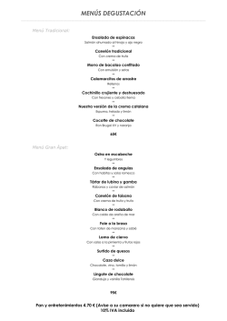 MEN&Uacute;S DEGUSTACI&Oacute;N - Restaurant Gaig