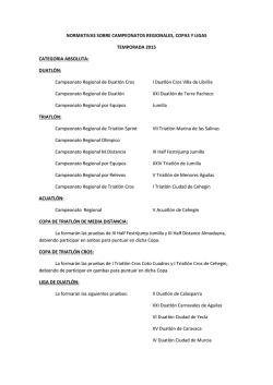 NORMATIVAS SOBRE CAMPEONATOS REGIONALES 2015