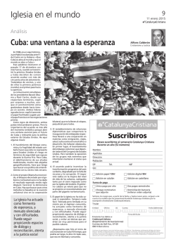 "Cuba, una ventana a la esperanza" - Catalunya Cristiana