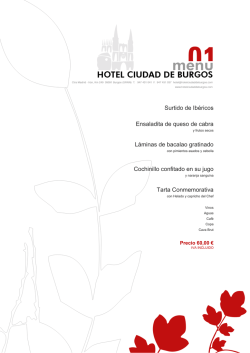 Men&uacute;s Bodas - Hotel Ciudad de Burgos