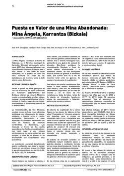 Mina &Aacute;ngela, Karrantza (Bizkaia) - Universidad del Pa&iacute;s Vasco (UPV
