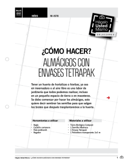 ALMÁCIGOS CON ENVASES TETRAPAK - Hágalo Usted Mismo