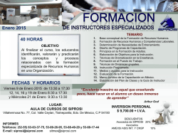 Formaci&oacute;n de Instructores Especializados Enero 9 - Siprosi