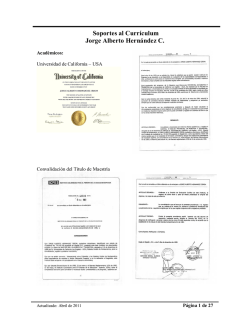 Soportes al currículum de Jorge Alberto Hernández C.
