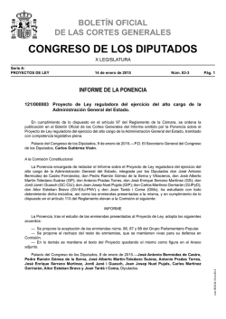 121/000083 Proyecto de Ley reguladora del ejercicio del alto cargo