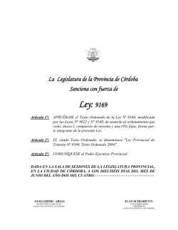 Ley: 9169 - Municipalidad de Villa Carlos Paz