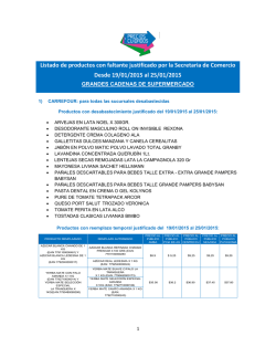 Listado de productos con faltante justificado por