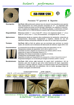 Info Isoform 1200 - Aislantes lana mineral