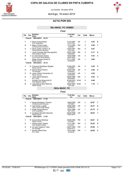 COPA DE GALICIA DE CLUBES EN PISTA CUBERTA domingo, 18