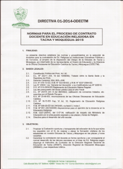 Directiva - Docentes del Área de Educación Religiosa