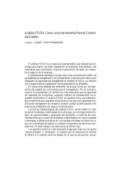 An&aacute;lisis FODA Como una Herramienta Para el Control de Gesti&oacute;n