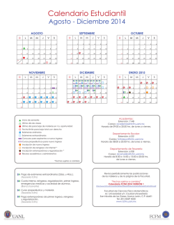 Calendario Escolar - Facultad de Ciencias Físico Matemáticas