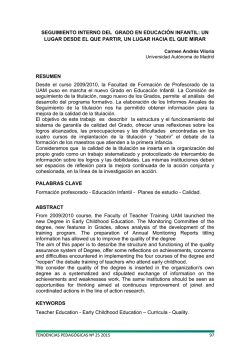 SEGUIMIENTO INTERNO DEL GRADO EN EDUCACI&Oacute;N INFANTIL