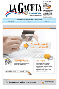 LA GACETA N&deg; 10 de la fecha 15 01 2014