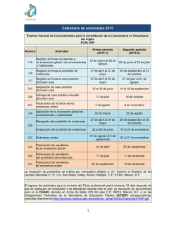 Calendario 2015 - Cenni - Secretaría de Educación Pública