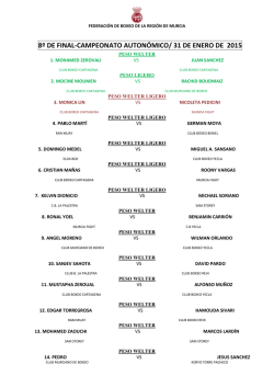 8&ordm; DE FINAL-CAMPEONATO AUTON&Oacute;MICO/ 31 DE ENERO DE 2015